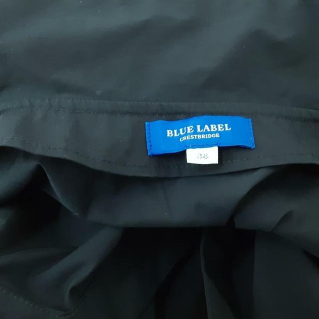 BLUE LABEL CRESTBRIDGE(ブルーレーベルクレストブリッジ)のBLUE LABEL CRESTBRIDGE(ブルーレーベルクレストブリッジ) ワンピース サイズ38 M レディース - ダークネイビー×黒×アイボリー 開襟/七分袖/ひざ丈/チェック柄/リボン レディースのワンピース(その他)の商品写真