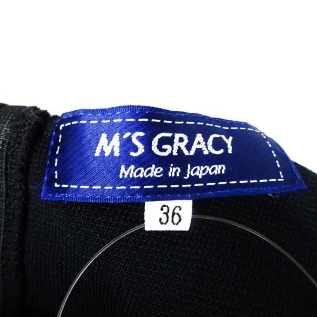 M'S GRACY(エムズグレイシー)のM'S GRACY(エムズグレイシー) ワンピース サイズ36 S レディース - 黒×ゴールド ハイネック/七分袖/袖リボン レディースのワンピース(その他)の商品写真