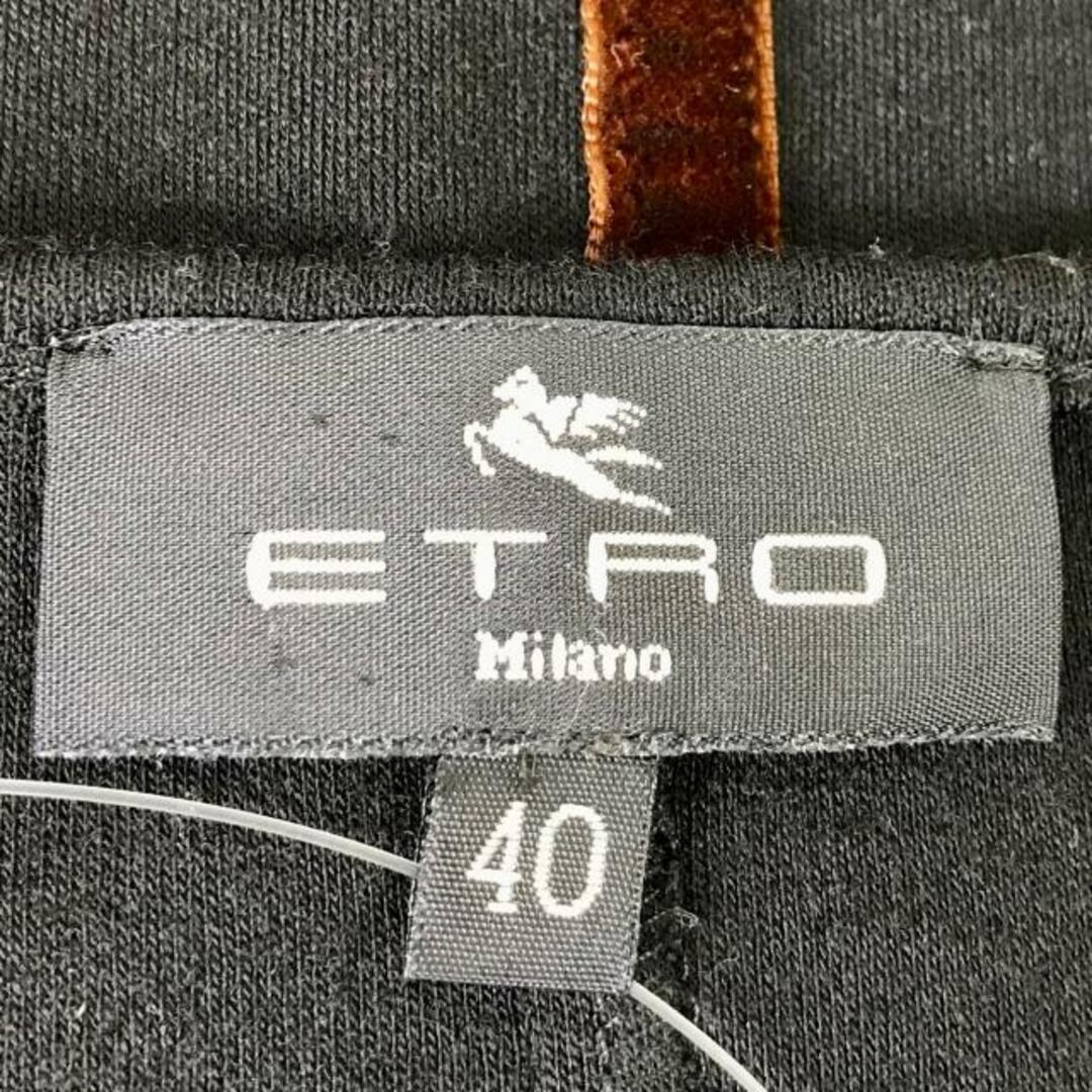 ETRO(エトロ)のETRO(エトロ) ワンピース サイズ40 M レディース - 黒×ダークブラウン クルーネック/長袖/ひざ丈 毛 レディースのワンピース(その他)の商品写真