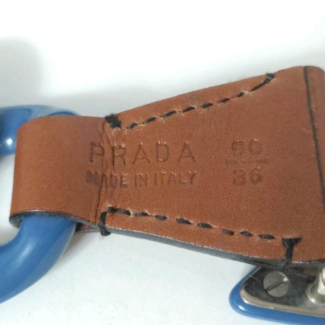 PRADA(プラダ)のPRADA(プラダ) ベルト 90/36 - ブルーグレー×ブラウン×ベージュ プラスチック×レザー×化学繊維 レディースのファッション小物(ベルト)の商品写真