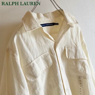 Ralph Lauren - デッドストック ラルフローレン スポーツ リネン 開襟シャツ 4 エクリュ