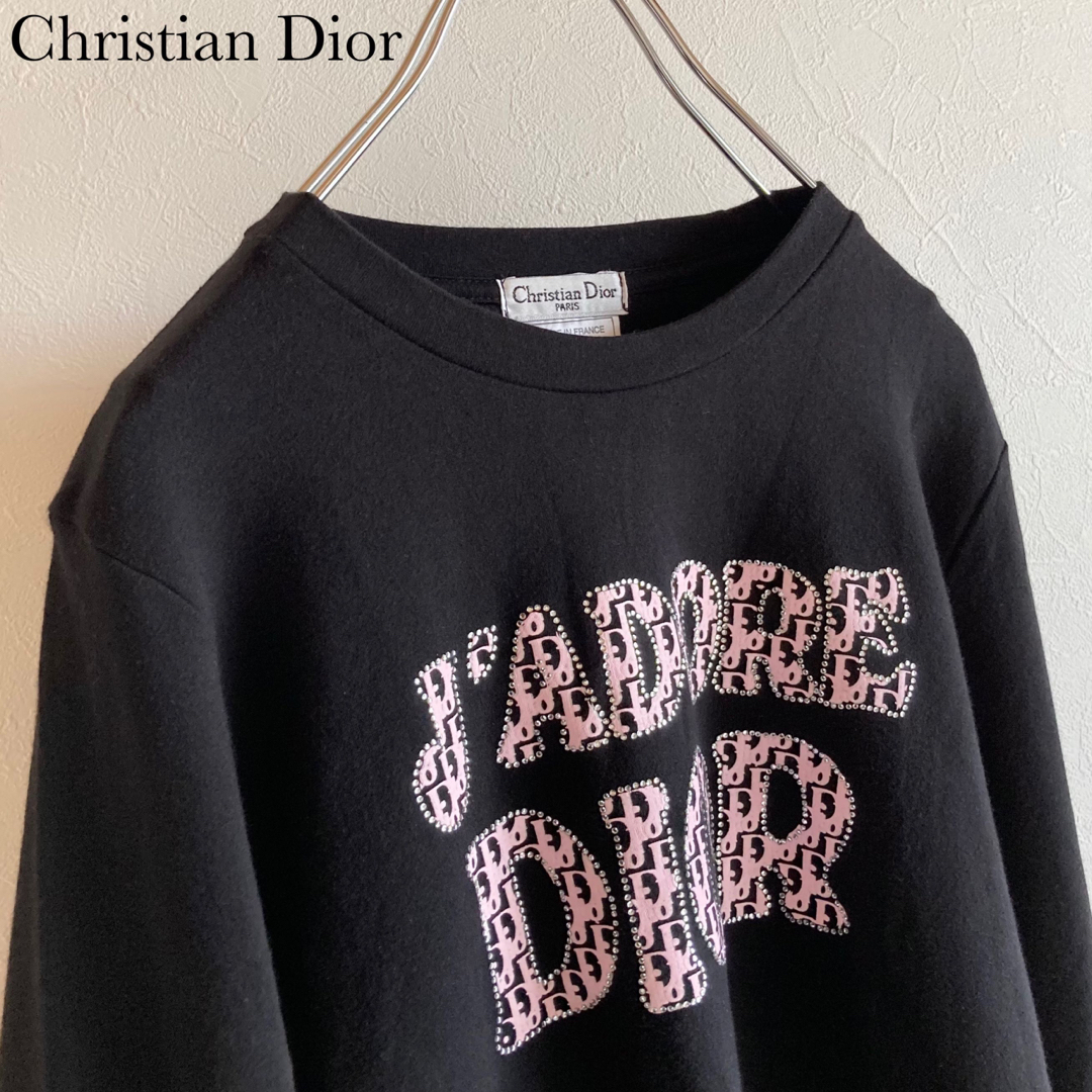 Christian Dior(クリスチャンディオール)のクリスチャンディオール ジャドール ラインストーン ロゴ カットソー ロンT レディースのトップス(Tシャツ(長袖/七分))の商品写真