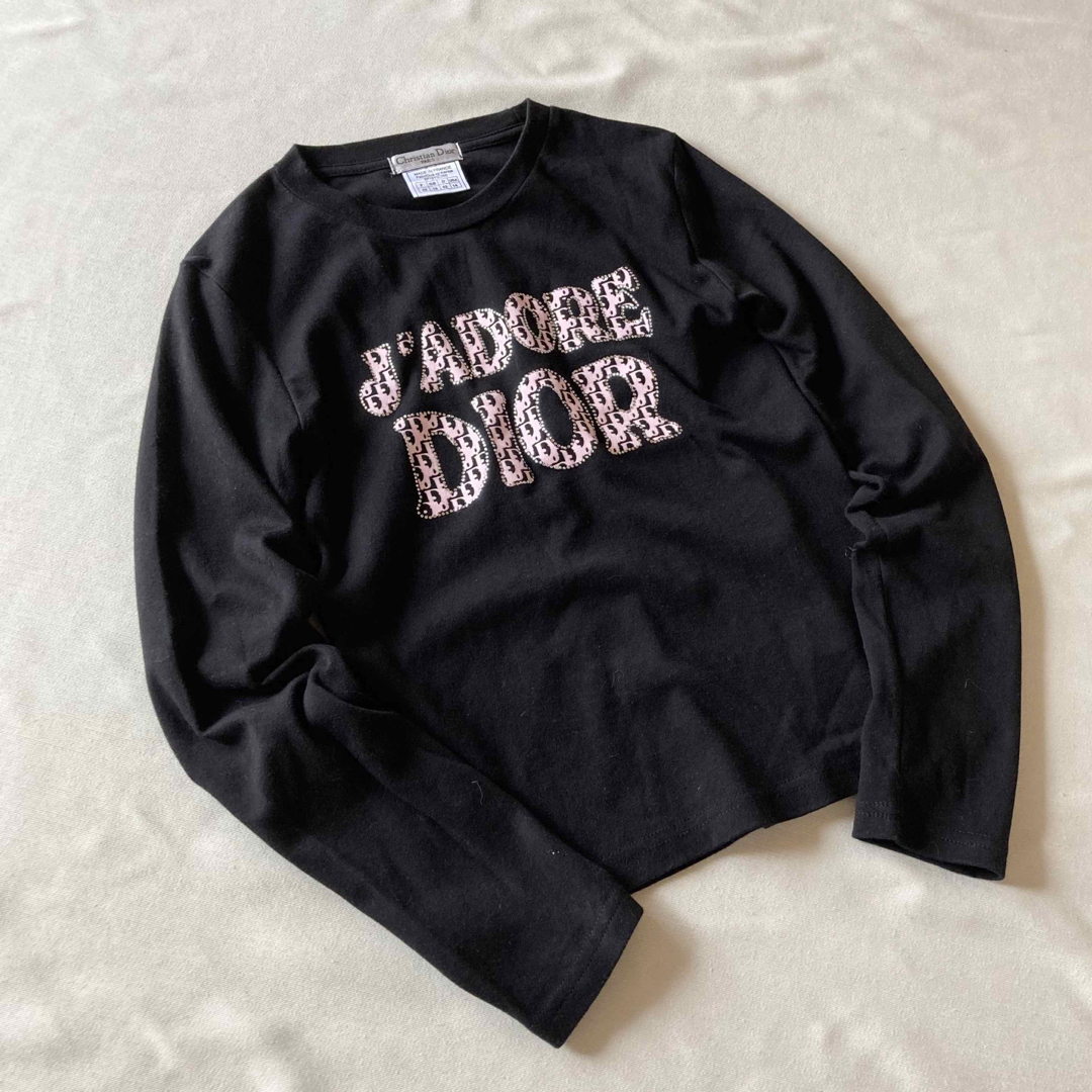 Christian Dior(クリスチャンディオール)のクリスチャンディオール ジャドール ラインストーン ロゴ カットソー ロンT レディースのトップス(Tシャツ(長袖/七分))の商品写真