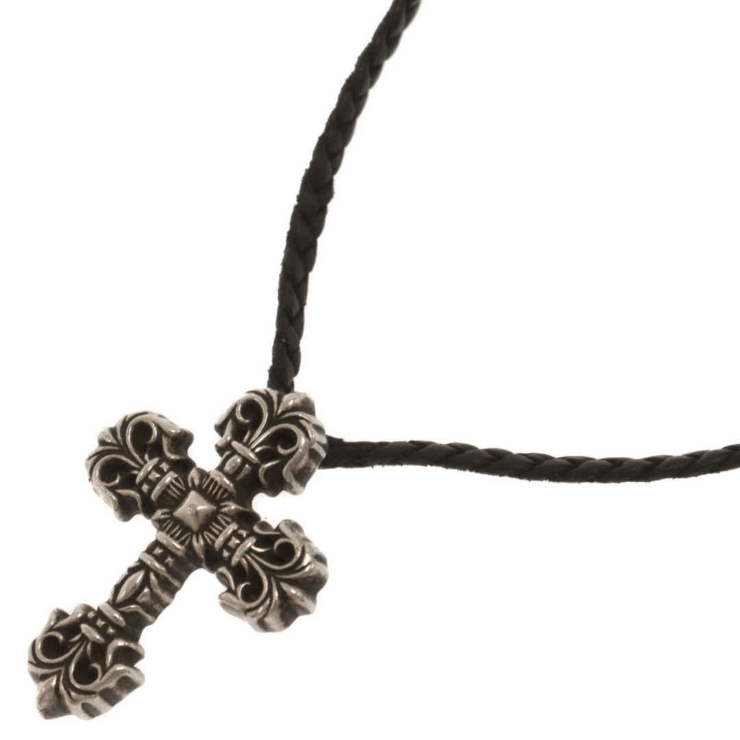 Chrome Hearts(クロムハーツ)のCHROME HEARTS クロムハーツ FILIG CROSS-XSM LB フィリグリークロス Wレザーブレイド ネックレス シルバー メンズのアクセサリー(ネックレス)の商品写真