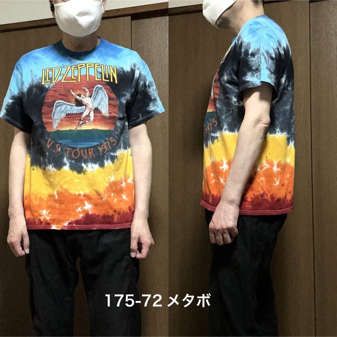 Lサイズ！レッドツェッペリン 古着半袖Tシャツ タイダイLED-ZEPPELIN メンズのトップス(Tシャツ/カットソー(半袖/袖なし))の商品写真