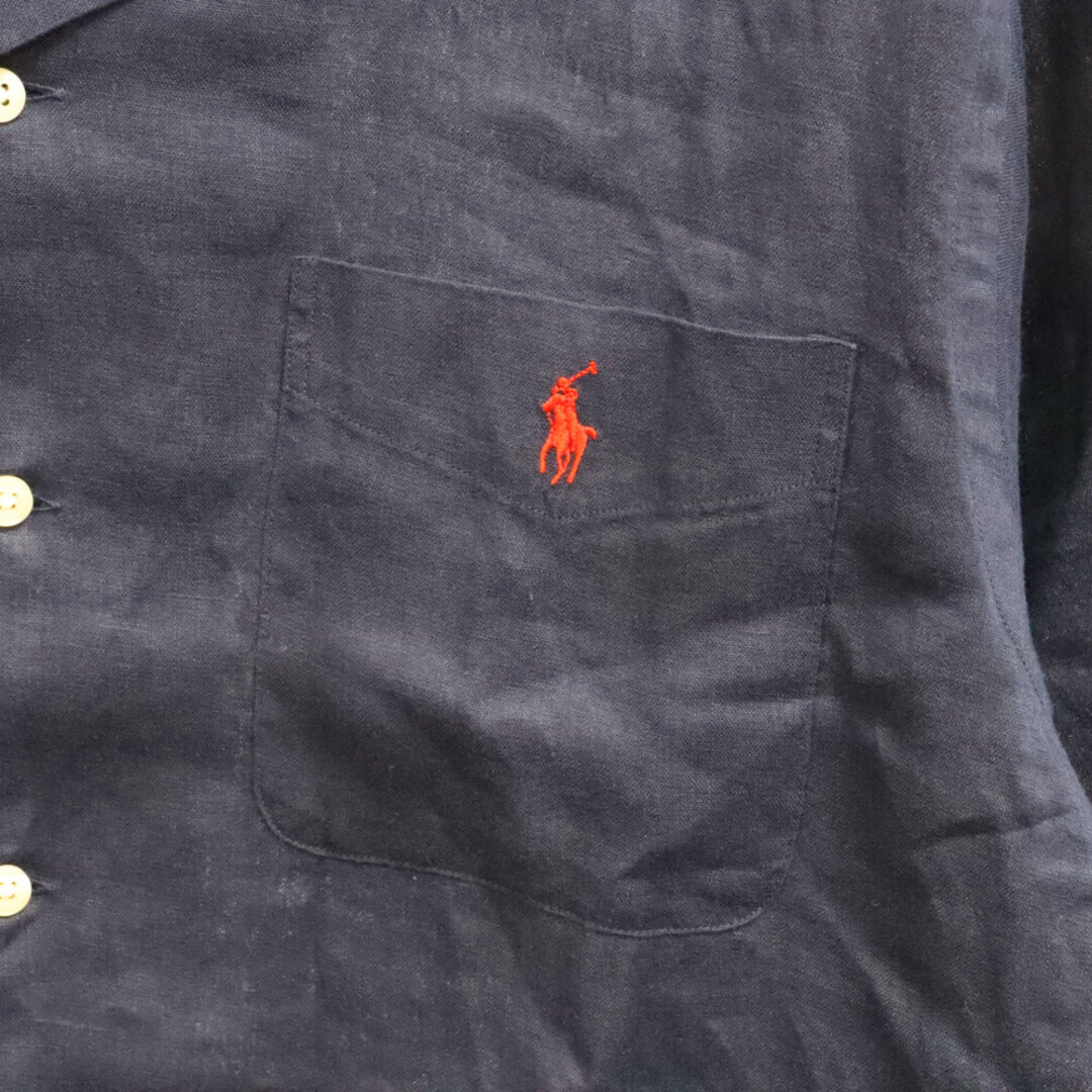Ralph Lauren(ラルフローレン)のRALPH LAUREN ラルフローレン クラシック フィット リネン半袖開襟シャツ ネイビー MNPOWOV1N820753 メンズのトップス(シャツ)の商品写真