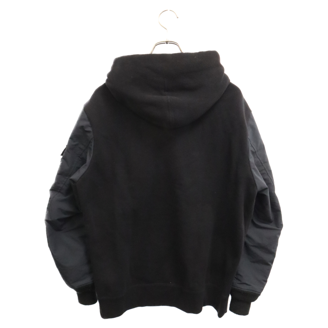 COMME des GARCONS(コムデギャルソン)のCOMME des GARCONS HOMME コムデギャルソンオム 23AW NYLON TWILL ZIP HOODIE HL-T026 ナイロン切替 タグロゴ ジップアップフーディー ブラック メンズのトップス(パーカー)の商品写真