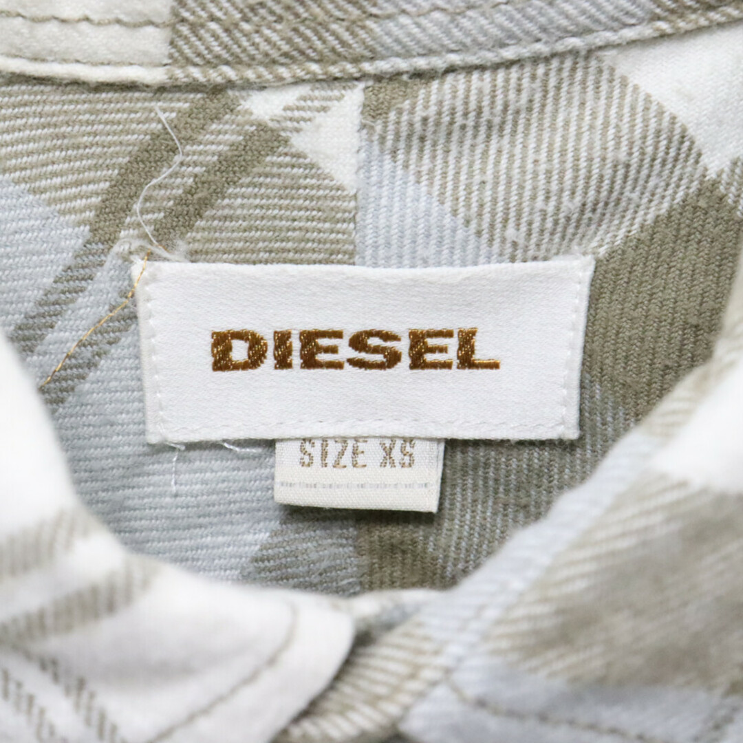 DIESEL(ディーゼル)のDIESEL ディーゼル チェックウエスタンシャツ 長袖シャツ ブラウン/グレー メンズのトップス(シャツ)の商品写真