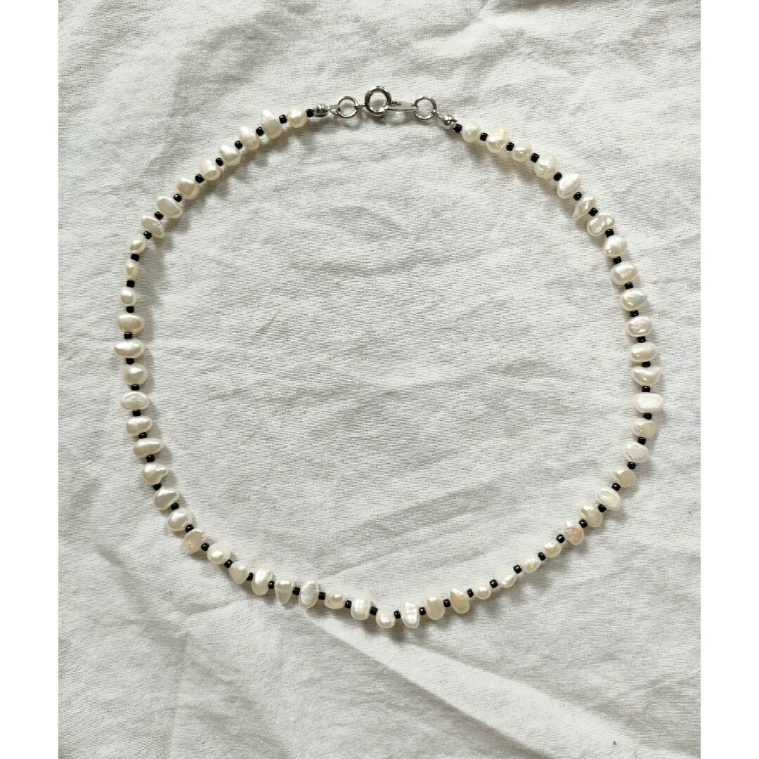 BEAUTY&YOUTH UNITED ARROWS(ビューティアンドユースユナイテッドアローズ)のpearl✕blackネックレス ハンドメイドのアクセサリー(ネックレス)の商品写真