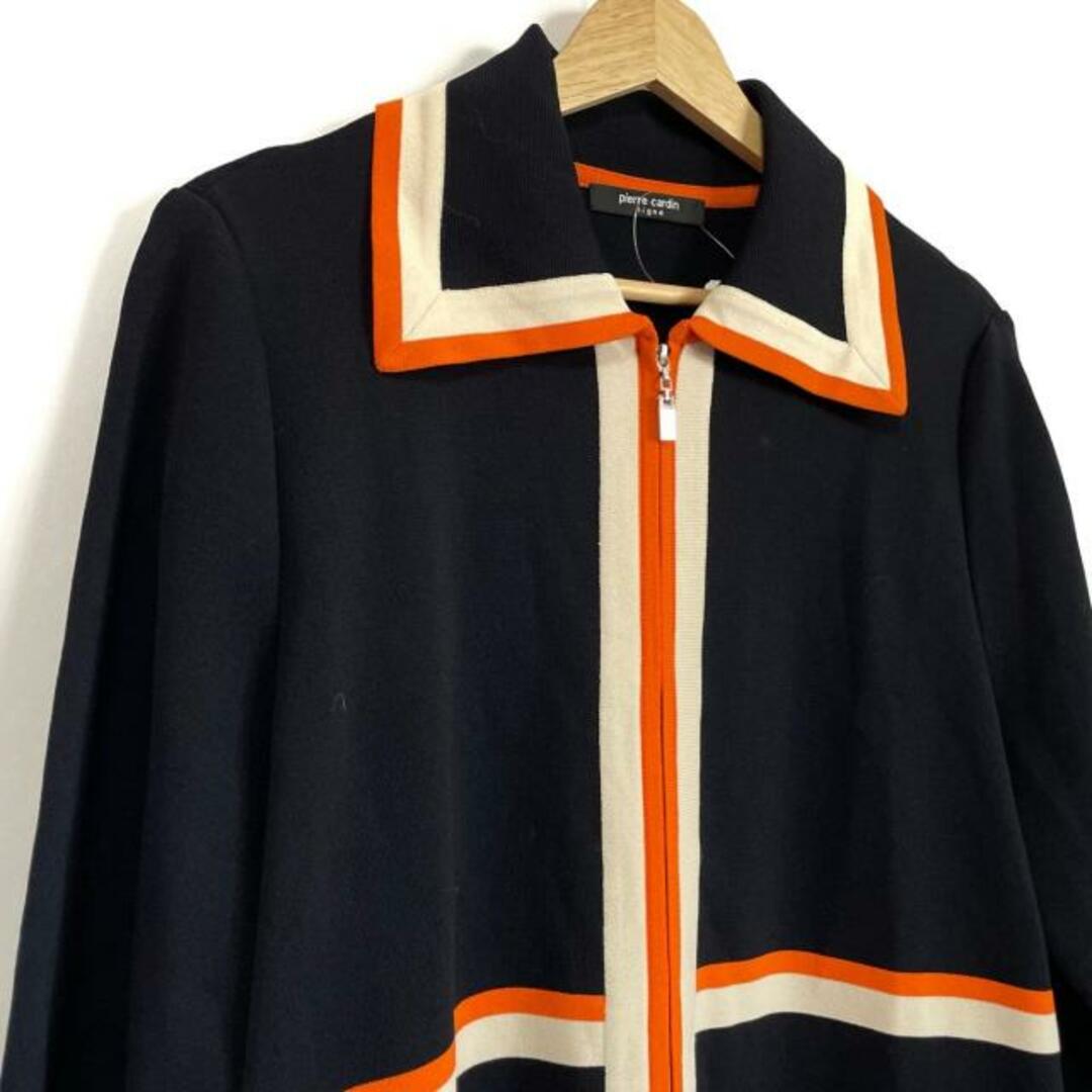 pierre cardin(ピエールカルダン)のpierre cardin(ピエールカルダン) ワンピース サイズ46 XL レディース美品  黒×アイボリー×オレンジ 前ファスナー襟つき レディースのワンピース(その他)の商品写真