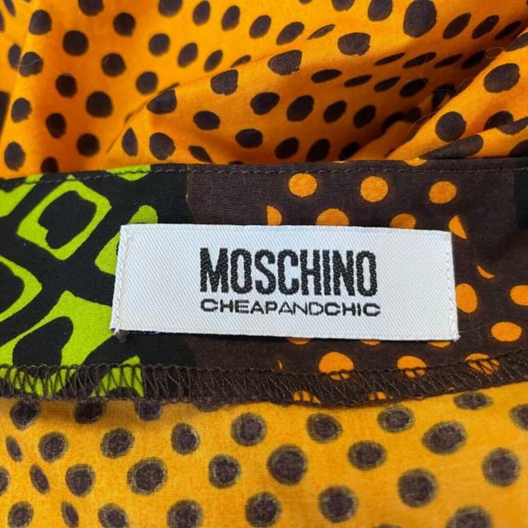 MOSCHINO(モスキーノ)のMOSCHINO(モスキーノ) ワンピース サイズ38 S レディース美品  オレンジ×ダークブラウン×マルチ パイナップル柄 レディースのワンピース(その他)の商品写真