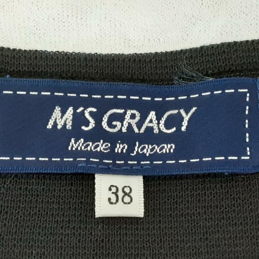 M'S GRACY(エムズグレイシー)のM'S GRACY(エムズグレイシー) 半袖セーター サイズ38 M レディース美品  - ダークネイビー×白 レディースのトップス(ニット/セーター)の商品写真