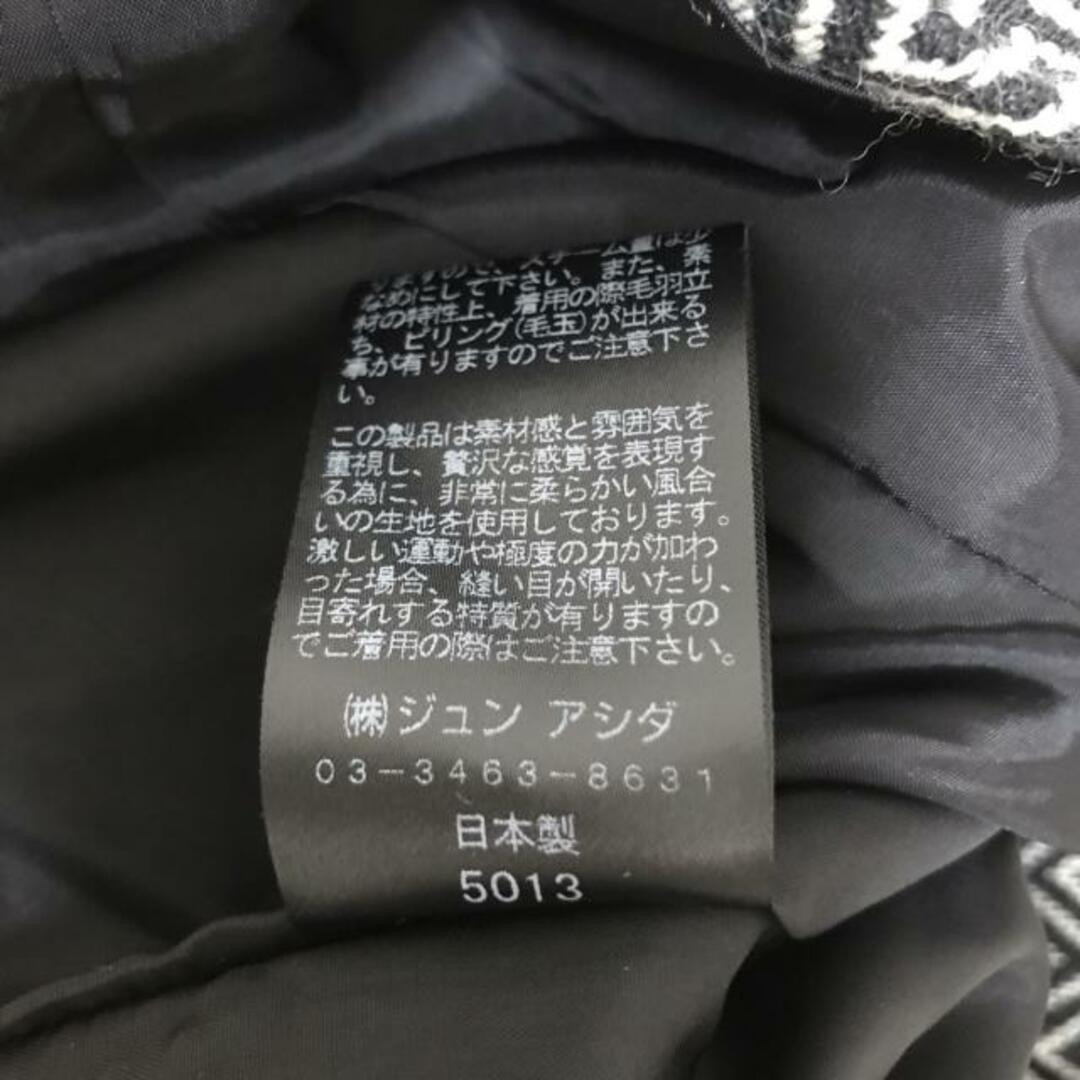 jun ashida(ジュンアシダ)のJUN ASHIDA(ジュンアシダ) ジャケット サイズ9 M レディース - 黒×白 長袖/ヘリンボーン/ジップアップ/秋/冬 レディースのジャケット/アウター(その他)の商品写真