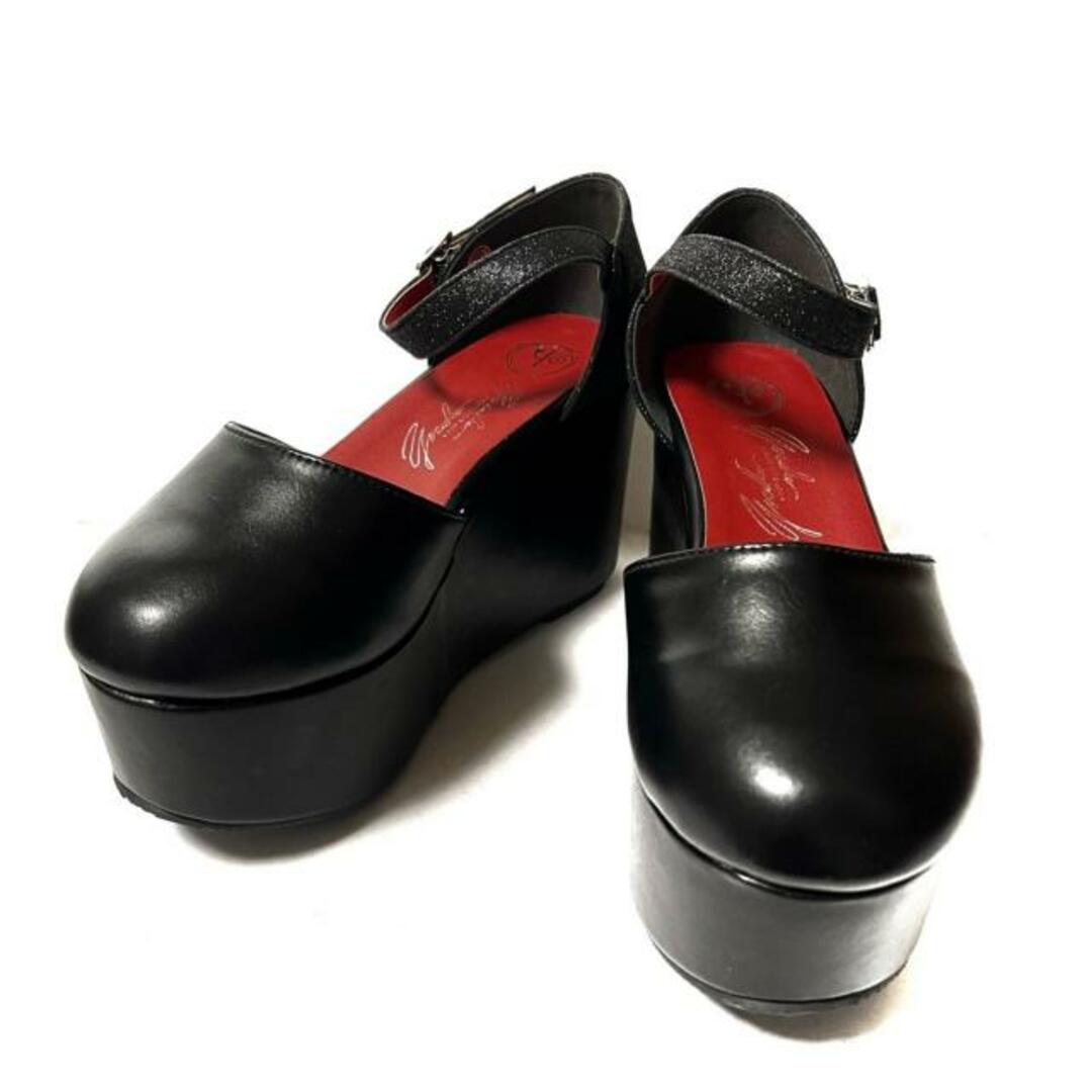 YOSUKE(ヨースケ)のYOSUKE(ヨースケ) パンプス S レディース美品  - 黒 合皮×グリッター レディースの靴/シューズ(ハイヒール/パンプス)の商品写真