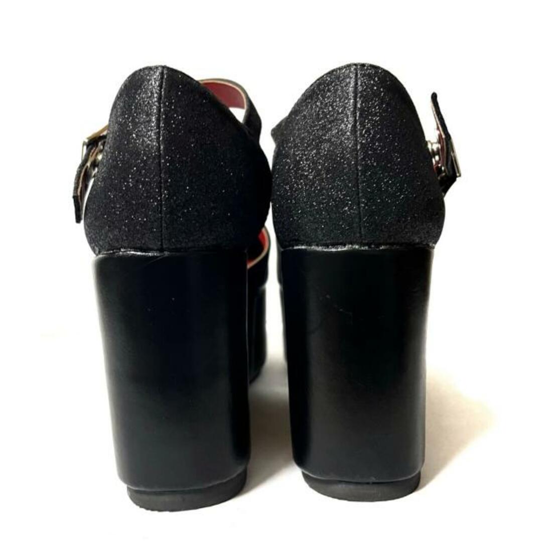 YOSUKE(ヨースケ)のYOSUKE(ヨースケ) パンプス S レディース美品  - 黒 合皮×グリッター レディースの靴/シューズ(ハイヒール/パンプス)の商品写真