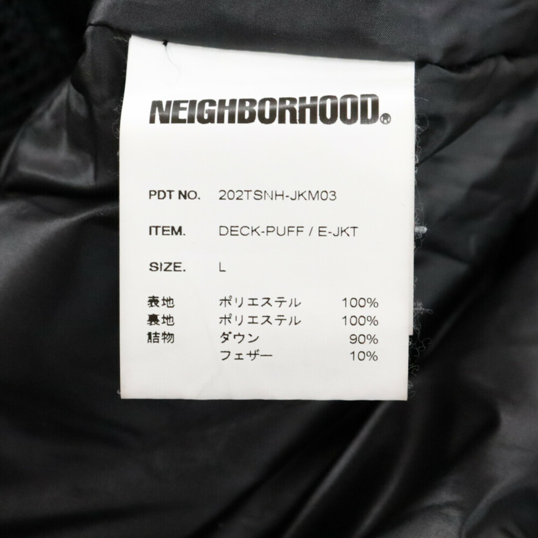 NEIGHBORHOOD(ネイバーフッド)のNEIGHBORHOOD ネイバーフッド 20AW DECK-PUFF/E-JKT ダウンジャケット スタンドカラー ブラック 202TSNH-JKM03 メンズのジャケット/アウター(ダウンジャケット)の商品写真