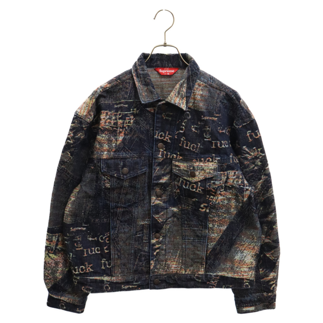 Supreme(シュプリーム)のSUPREME シュプリーム 23SS Archive Denim Jacquard Trucker Jacket アーカイブ デニム ジャカード トラッカー ジャケット インディゴ メンズのジャケット/アウター(Gジャン/デニムジャケット)の商品写真