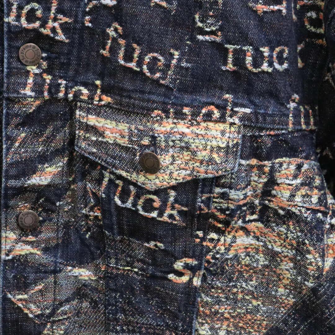 Supreme(シュプリーム)のSUPREME シュプリーム 23SS Archive Denim Jacquard Trucker Jacket アーカイブ デニム ジャカード トラッカー ジャケット インディゴ メンズのジャケット/アウター(Gジャン/デニムジャケット)の商品写真