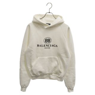 バレンシアガ(Balenciaga)のBALENCIAGA バレンシアガ 18AW 508118 TYK84 BB MODE ロゴプリントプルオーバーパーカー ホワイト(パーカー)