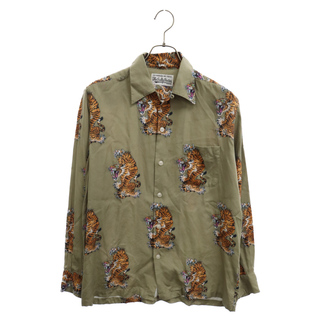 ワコマリア(WACKO MARIA)のWACKO MARIA ワコマリア 19AW × TIM LEHI L/S HAWAIIAN SHIRT TYPE-3 × ティム リーハイ タイガー総柄 ハワイアン長袖シャツ ベージュ TIMLEHI-WM-HI10(シャツ)