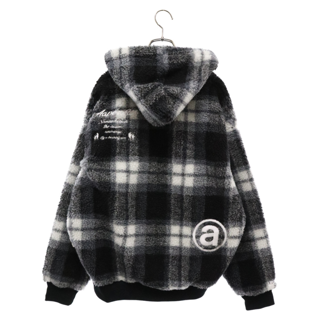 AAPE BY A BATHING APE(エーエイプバイアベイシングエイプ)のAAPE BY A BATHING APE エーエイプバイアベイシングエイプ ZIP UP SWEATER タータンチェック フーデッドジップアップ ジャケット ブラック/グレー AAPSWM3830XXH メンズのジャケット/アウター(フライトジャケット)の商品写真