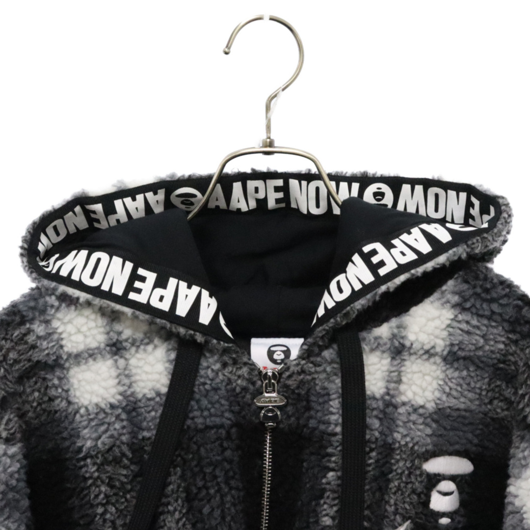 AAPE BY A BATHING APE(エーエイプバイアベイシングエイプ)のAAPE BY A BATHING APE エーエイプバイアベイシングエイプ ZIP UP SWEATER タータンチェック フーデッドジップアップ ジャケット ブラック/グレー AAPSWM3830XXH メンズのジャケット/アウター(フライトジャケット)の商品写真