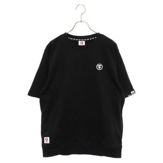 エーエイプバイアベイシングエイプ(AAPE BY A BATHING APE)のAAPE BY A BATHING APE エーエイプバイアベイシングエイプ エイプヘッド ラバーロゴ 半袖スウェットTシャツ カットソー ブラック(Tシャツ/カットソー(半袖/袖なし))