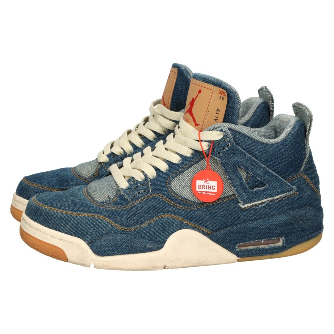 NIKE(ナイキ)のNIKE ナイキ ×LEVI'S AIR JORDAN 4 RETRO LEVIS NRG AO2571-401 リーバイス エアジョーダン4レトロ ローカットスニーカー US9.5/27.5cm デニム/インディゴブルー メンズの靴/シューズ(スニーカー)の商品写真