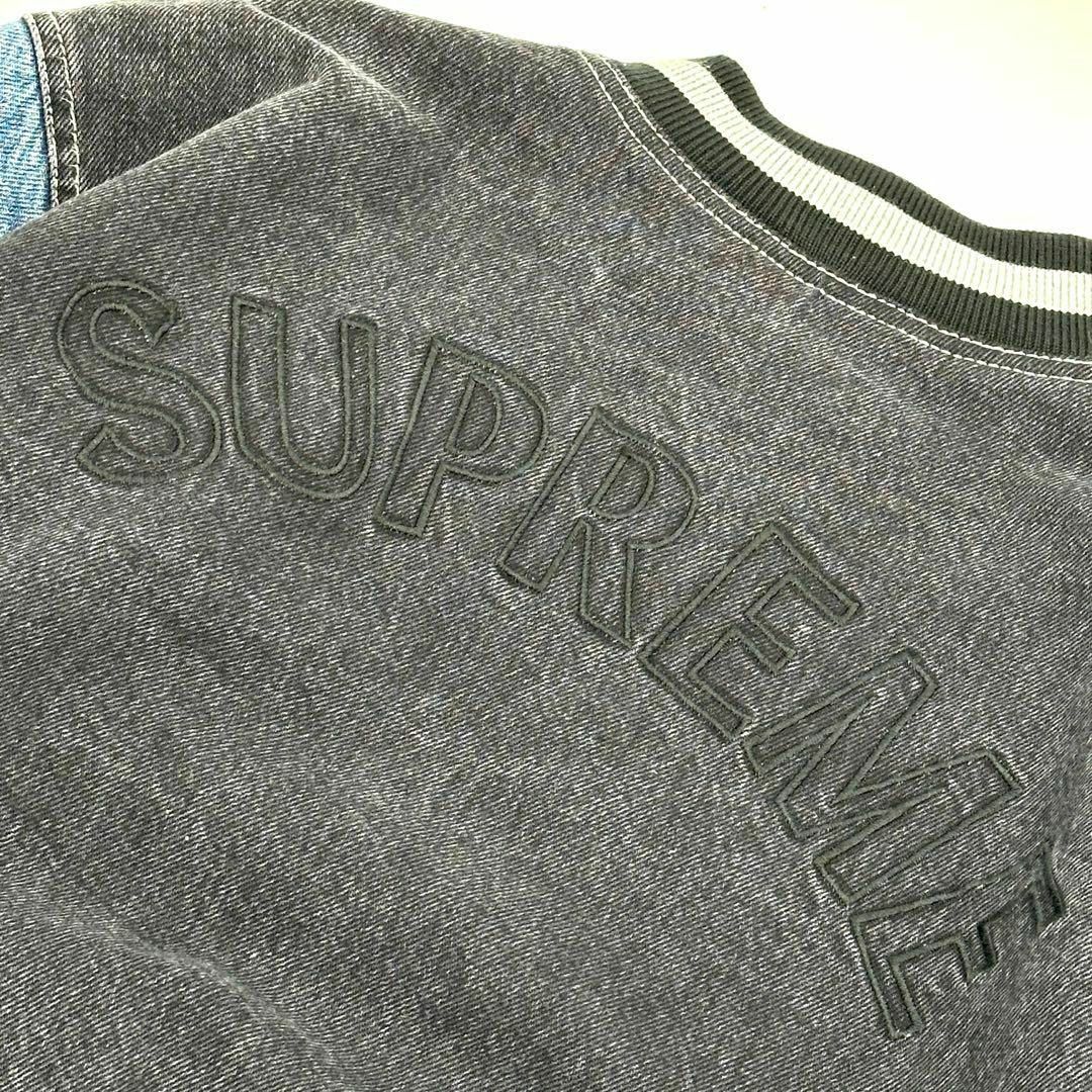 Supreme(シュプリーム)の【完売モデル】シュプリーム バックアーチ刺繍ロゴ　オーバーサイズデニムジャケット メンズのジャケット/アウター(スタジャン)の商品写真