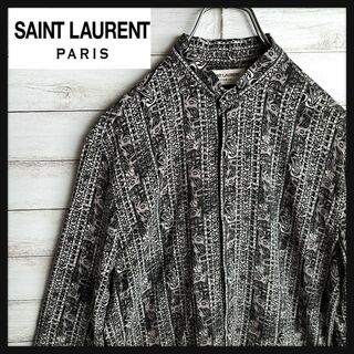 Saint Laurent - 【レアデザイン】 サンローランパリ ペイズリー シャツ マオカラー 37 比翼