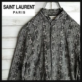 サンローラン(Saint Laurent)の【レアデザイン】 サンローランパリ ペイズリー シャツ マオカラー 37 比翼(シャツ)