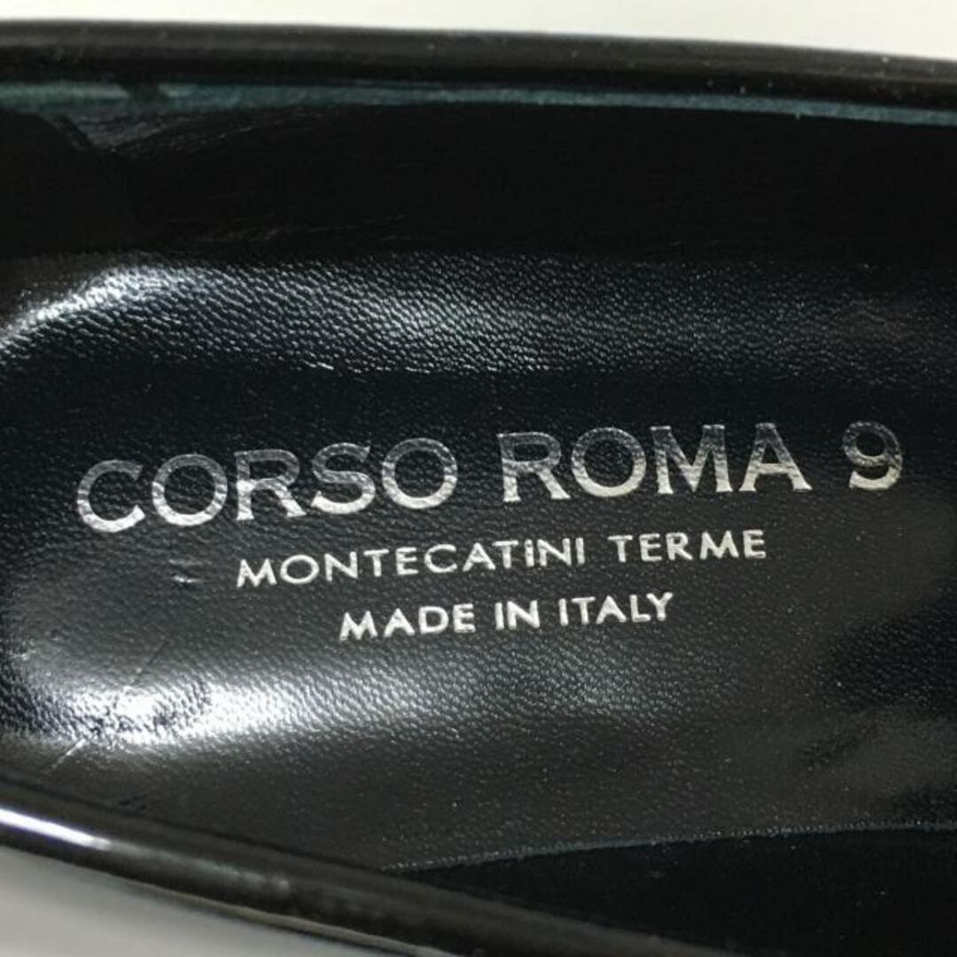 CORSO ROMA 9(コルソローマ)のCORSO ROMA 9(コルソローマ) ローファー 37 レディース - 黒×ベージュ×ブラウン 豹柄 エナメル（レザー）×ハラコ レディースの靴/シューズ(ローファー/革靴)の商品写真