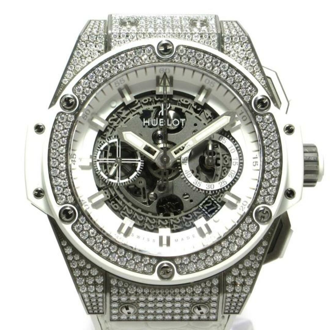 HUBLOT(ウブロ)のHUBLOT(ウブロ) 腕時計 キングパワー ウニコ チタニウム ホワイトパヴェ 701.NE.0127.GR.1704 メンズ スケルトン/裏スケ/クロノグラフ/チタン/パヴェダイヤ スケルトン メンズの時計(その他)の商品写真