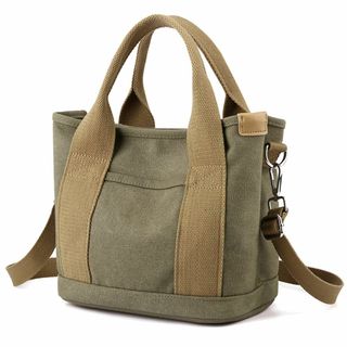 【色: army green】[manukori] トートバッグ レディース 小(その他)