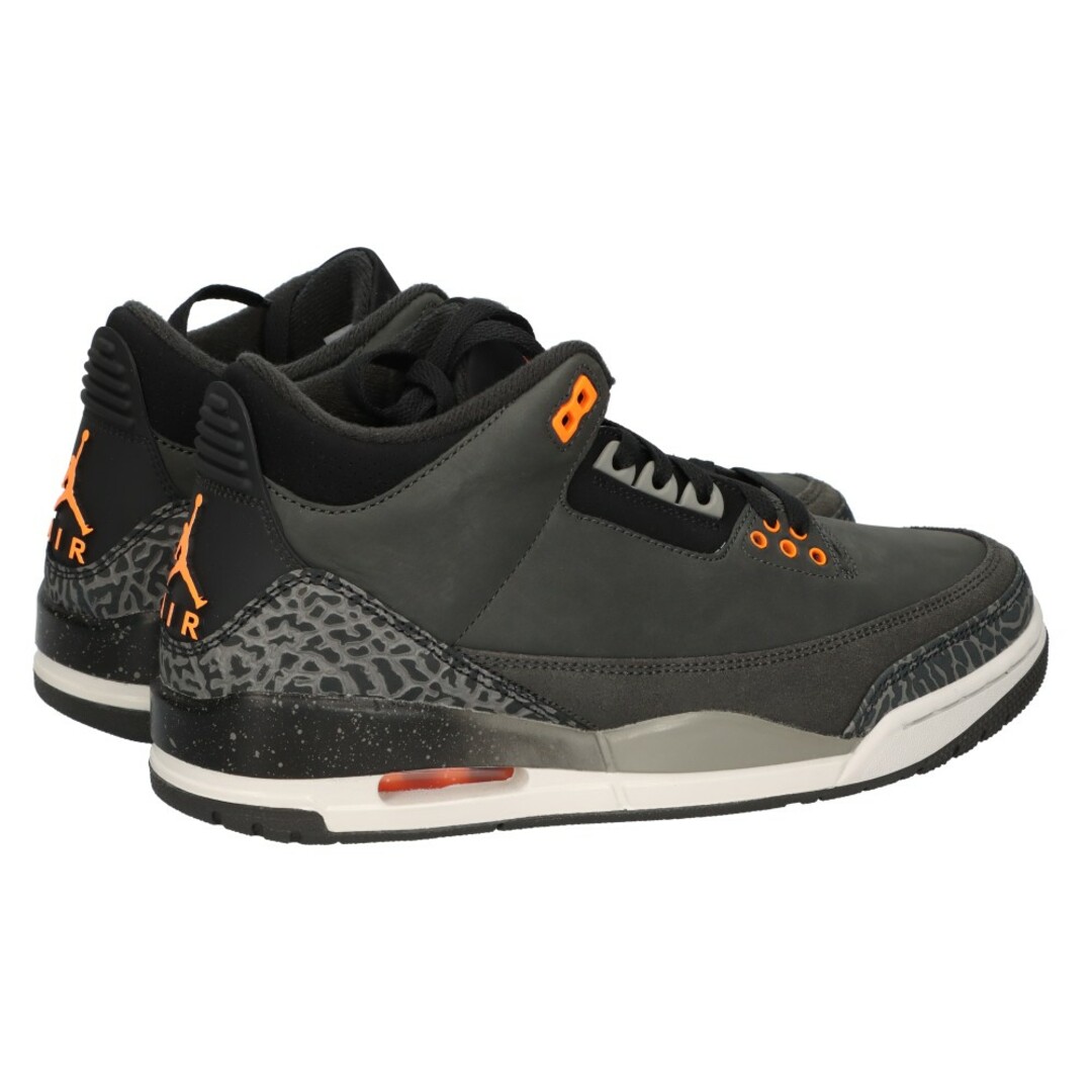 NIKE(ナイキ)のNIKE ナイキ AIR JORDAN 3 RETRO FEAR CT8532-080 エア ジョーダン 3 レトロ フィアー ハイカットスニーカー グレー/オレンジ US8.5/26.5cm メンズの靴/シューズ(スニーカー)の商品写真