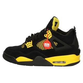 ナイキ(NIKE)のNIKE ナイキ AIR JORDAN 4 RETRO THUNDER DH6927-017 エアジョーダン 4 レトロ サンダー ハイカットスニーカー シューズ ブラック/イエロー US8/26.0cm(スニーカー)