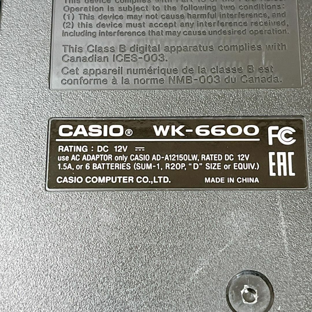 CASIO カシオ キーボード WK-6600 2016年製 76鍵盤 楽器の鍵盤楽器(キーボード/シンセサイザー)の商品写真