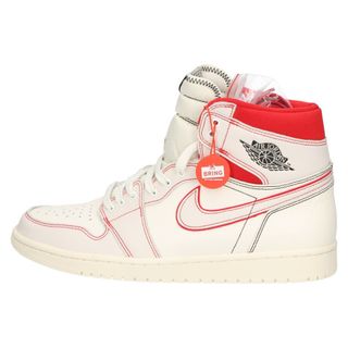 ナイキ(NIKE)のNIKE ナイキ AIR JORDAN1 RETRO HIGH OG Sail/University Red エアジョーダン1 ハイカットスニーカー ホワイト/レッド US11/29cm 555088-160(スニーカー)