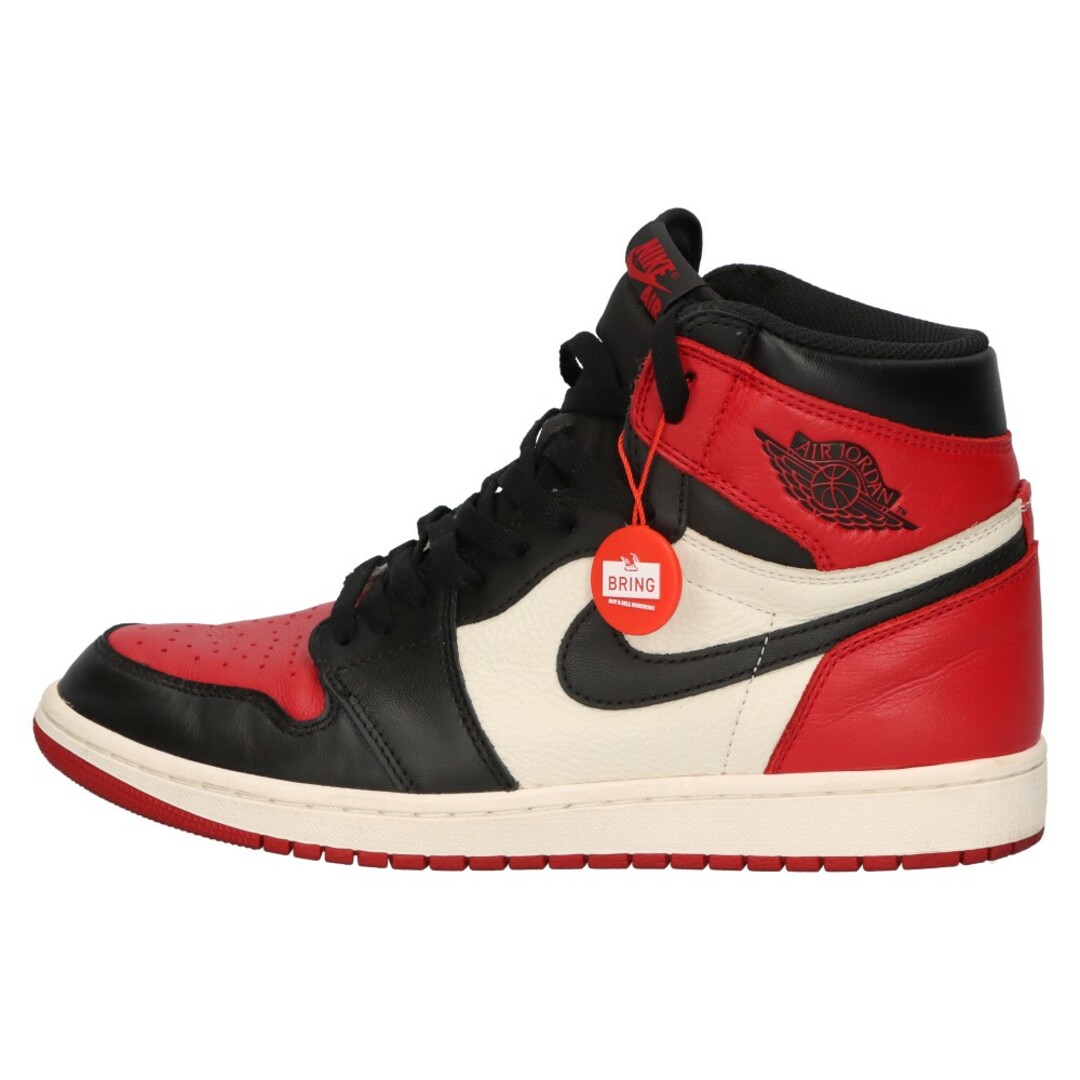 NIKE(ナイキ)のNIKE ナイキ AIR JORDAN 1 RETRO HIGH OG BRED TOE エアジョーダン1 ブレッドトゥ ハイカットスニーカーシューズ US10/28.0cm レッド/ブラック 555088-610 メンズの靴/シューズ(スニーカー)の商品写真