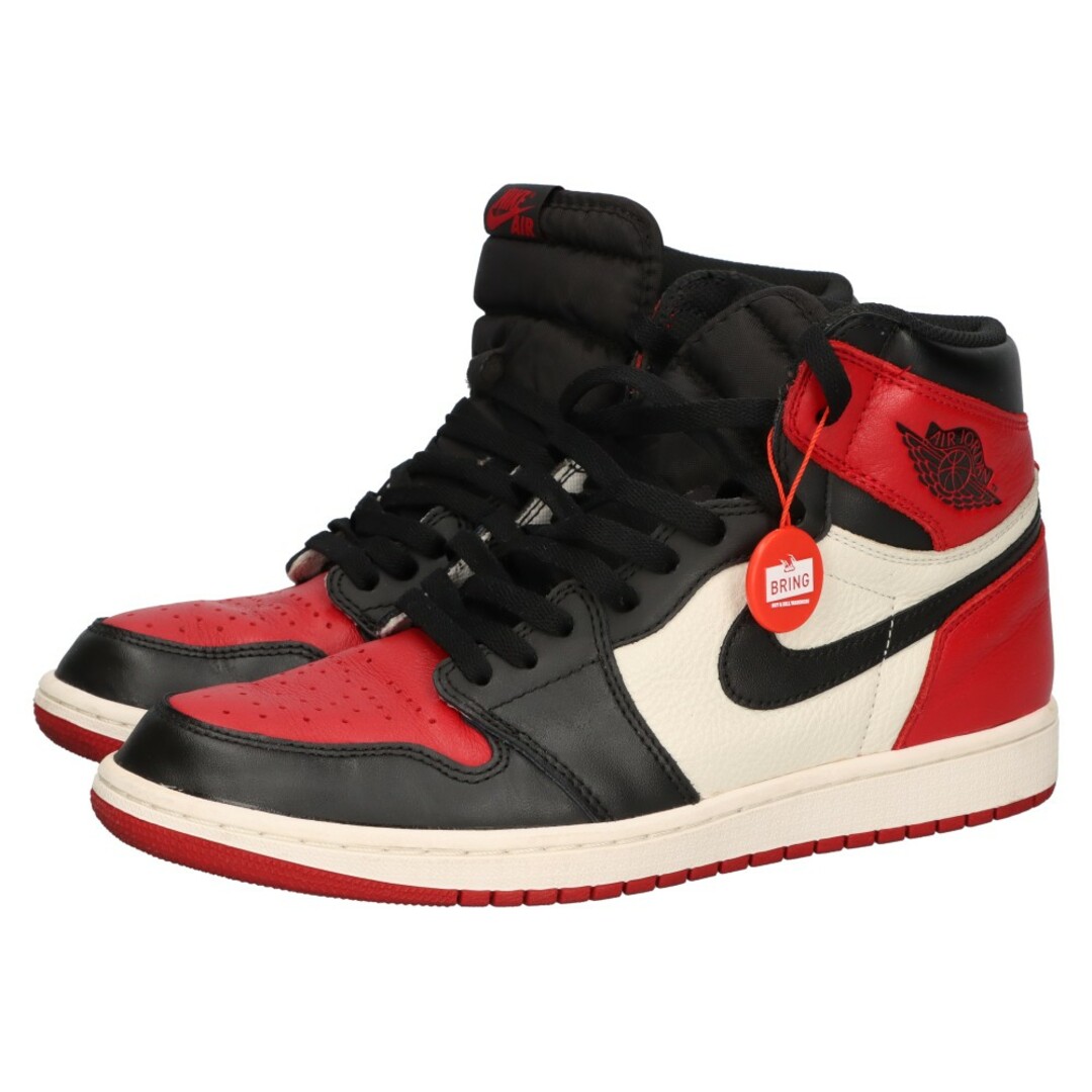 NIKE(ナイキ)のNIKE ナイキ AIR JORDAN 1 RETRO HIGH OG BRED TOE エアジョーダン1 ブレッドトゥ ハイカットスニーカーシューズ US10/28.0cm レッド/ブラック 555088-610 メンズの靴/シューズ(スニーカー)の商品写真