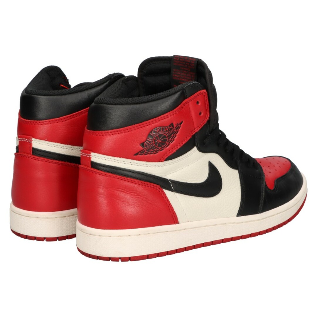 NIKE(ナイキ)のNIKE ナイキ AIR JORDAN 1 RETRO HIGH OG BRED TOE エアジョーダン1 ブレッドトゥ ハイカットスニーカーシューズ US10/28.0cm レッド/ブラック 555088-610 メンズの靴/シューズ(スニーカー)の商品写真