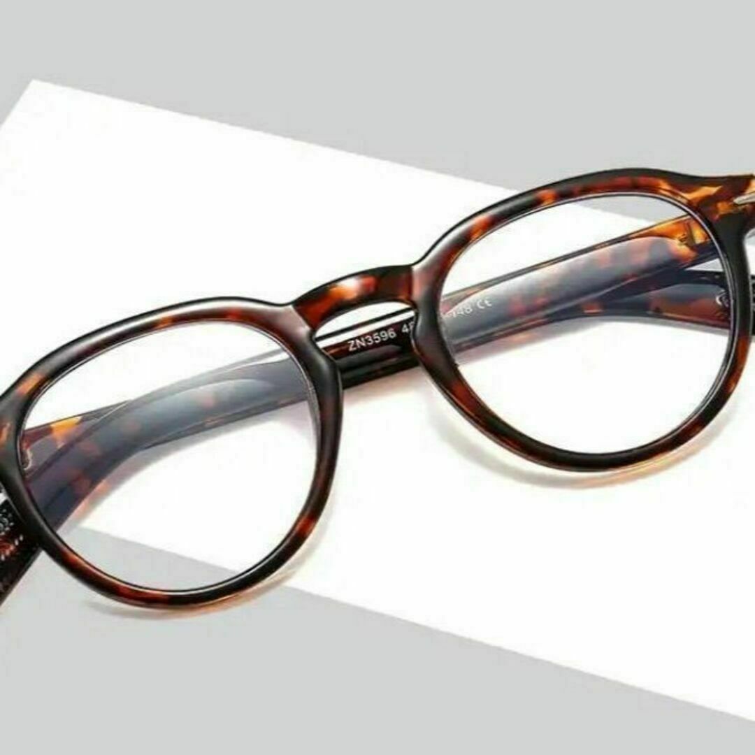 739 サングラス デミ柄 ラウンド UVカット ヴィンテージ 透明 男女兼用 メンズのファッション小物(サングラス/メガネ)の商品写真