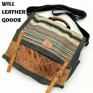 ウィルレザーグッズ(WILL LEATHER GOODS)のウィルレザーグッズ ショルダーバッグ 斜め掛け 大容量 帆布 レザーA4収納可能(メッセンジャーバッグ)