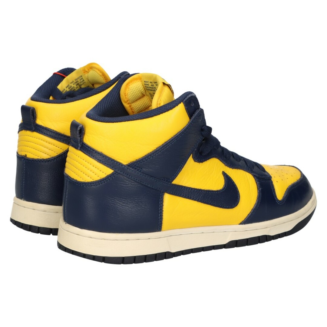 NIKE(ナイキ)のNIKE ナイキ DUNK HIGH RETRO QS MICHIGAN 850477-700 ダンクハイ クイックストライク ミシガン ハイカットスニーカー イエロー/ネイビー US8/26cm メンズの靴/シューズ(スニーカー)の商品写真