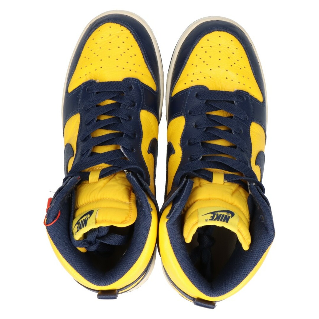 NIKE(ナイキ)のNIKE ナイキ DUNK HIGH RETRO QS MICHIGAN 850477-700 ダンクハイ クイックストライク ミシガン ハイカットスニーカー イエロー/ネイビー US8/26cm メンズの靴/シューズ(スニーカー)の商品写真