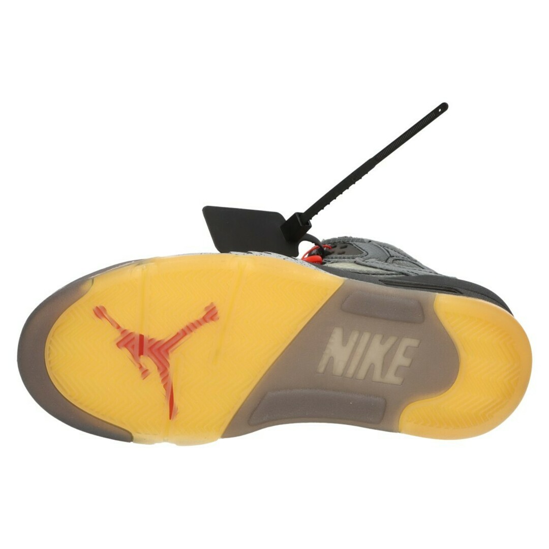 NIKE(ナイキ)のNIKE ナイキ ×OFF-WHITE AIR JORDAN 5 RETRO SP CT8480-001 オフホワイト エアジョーダン5 ハイカットスニーカー ブラック US6.5/24.5cm レディースの靴/シューズ(スニーカー)の商品写真