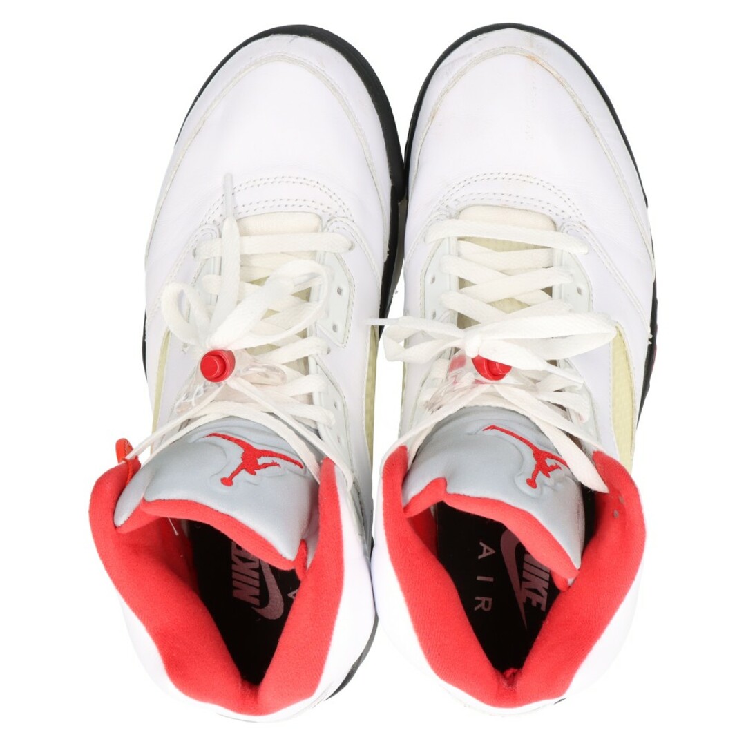 NIKE(ナイキ)のNIKE ナイキ AIR JORDAN 5 RETRO FIRE RED DA1911-102 エアジョーダン5 ファイアレッド ハイカットスニーカー ホワイト /レッド US9.5/27.5cm メンズの靴/シューズ(スニーカー)の商品写真