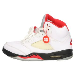 ナイキ(NIKE)のNIKE ナイキ AIR JORDAN 5 RETRO FIRE RED DA1911-102 エアジョーダン5 ファイアレッド ハイカットスニーカー ホワイト /レッド US9.5/27.5cm(スニーカー)