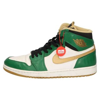 ナイキ(NIKE)のNIKE ナイキ 【観賞用】14年製 AIR JORDAN 1 RETRO HIGH OG BOSTON CELTICS 555088-315 エアジョーダン1 ボストンセルティックス ハイカットスニーカー US10/28cm グリーン/ホワイト/ゴールド(スニーカー)