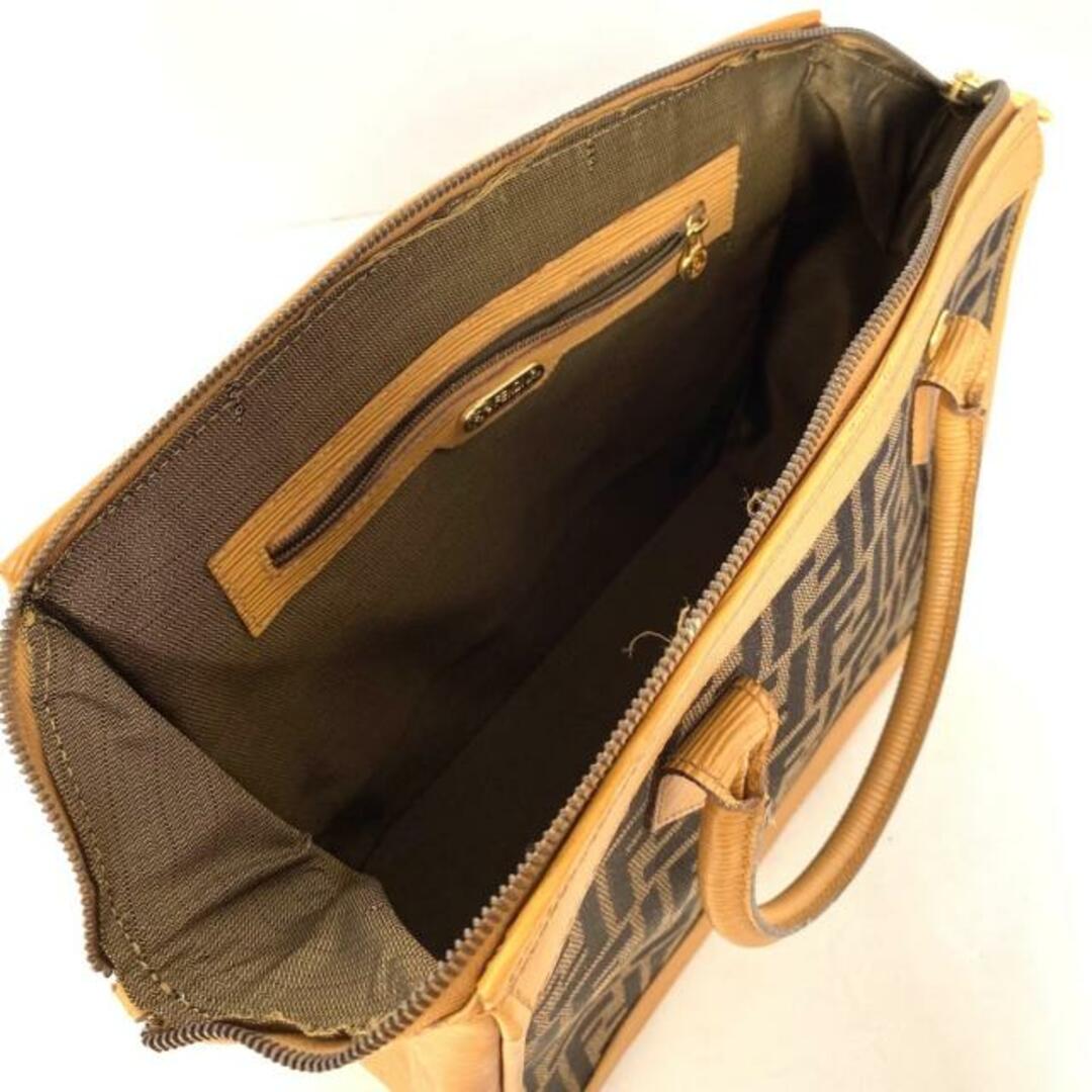 FENDI(フェンディ) ハンドバッグ ズッカ柄 ベージュ×ブラウン FENDI(フェンディ) ハンドバッグ ズッカ柄 ベージュ×ブラウン
